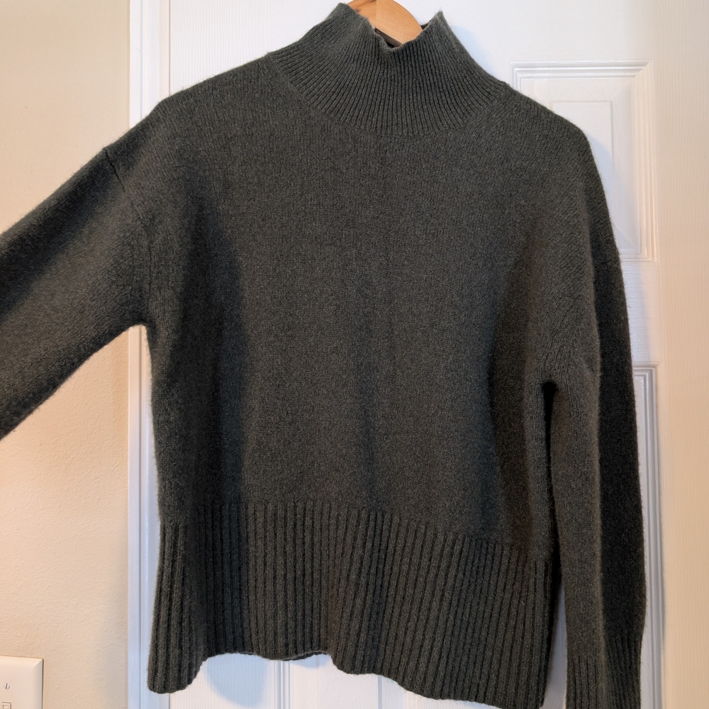 Everlane Green Boxy Turtleneck Sweater